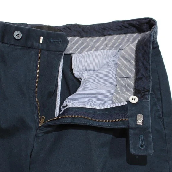 Hiltl NWT Chinos / Casual Pants Size 34 US Dayne In Solid Blue Cotton Blend